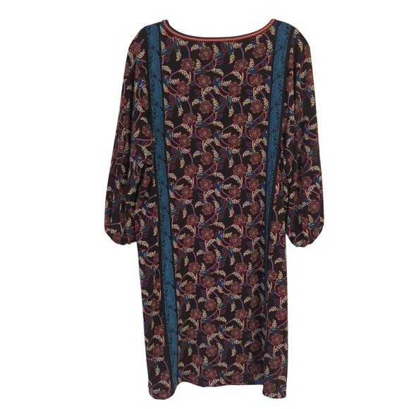 Max Studio Floral Pullover Shift Dress Size Small 3/4" Balloon Sleeves‎ - Picture 2 of 14